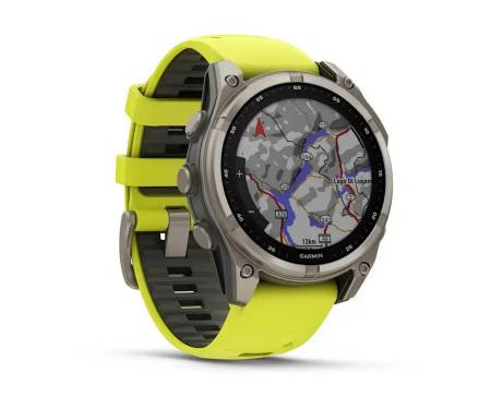 Смарт-часы Garmin Fenix 8 47mm Solar Sapphire Titanium w. Amp Yellow/Graphite Silicone Band
