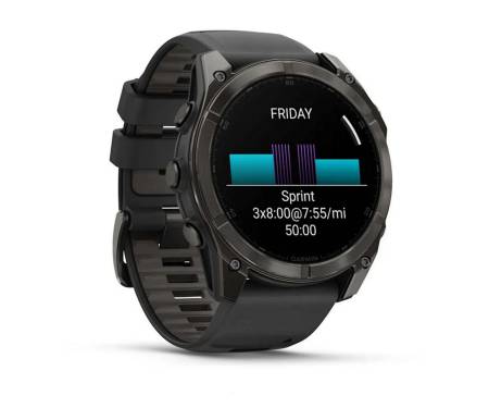 Смарт-часы Garmin Fenix 8 51mm AMOLED Sapphire Carbon Gray DLC Titanium w. Black/Pebble Gray S. Band