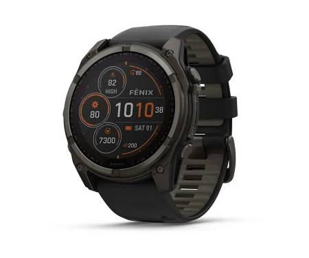 Смарт-годинник Garmin Fenix 8 51mm Solar Sapphire Carbon Gray DLC Titanium w. Black/Pebble Gray S. Band