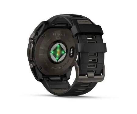 Смарт-годинник Garmin Fenix 8 51mm Solar Sapphire Carbon Gray DLC Titanium w. Black/Pebble Gray S. Band