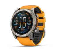 Смарт-часы Garmin Fenix 8 51mm AMOLED Sapphire Titanium w. Spark Orange/Graphite Silicone Band