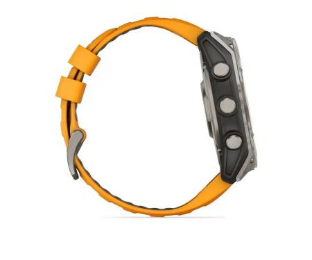 Смарт-часы Garmin Fenix 8 51mm AMOLED Sapphire Titanium w. Spark Orange/Graphite Silicone Band