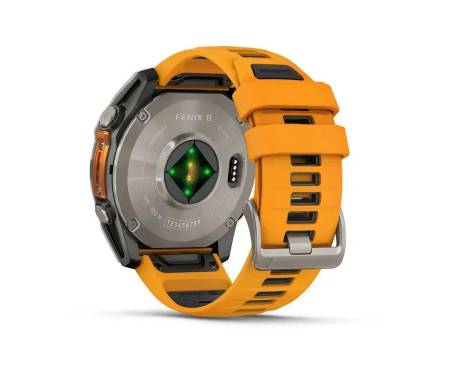 Смарт-часы Garmin Fenix 8 51mm AMOLED Sapphire Titanium w. Spark Orange/Graphite Silicone Band