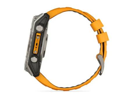 Смарт-часы Garmin Fenix 8 51mm AMOLED Sapphire Titanium w. Spark Orange/Graphite Silicone Band
