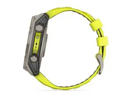 Смарт-годинник Garmin Fenix 8 51mm Solar Sapphire Titanium w. Amp Yellow/Graphite Silicone Band