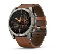 Смарт-часы Garmin Fenix 8 51mm AMOLED Sapphire Carbon grey DLC w. Chestnut Leather Band