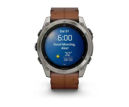 Смарт-часы Garmin Fenix 8 51mm AMOLED Sapphire Carbon grey DLC w. Chestnut Leather Band
