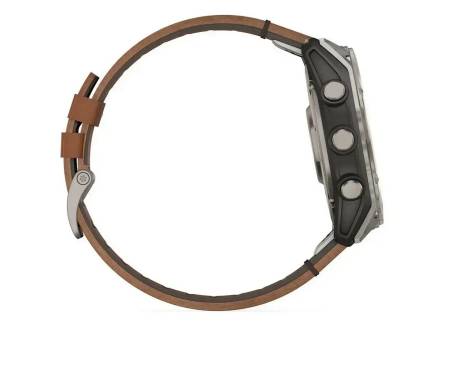 Смарт-часы Garmin Fenix 8 51mm AMOLED Sapphire Carbon grey DLC w. Chestnut Leather Band