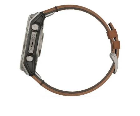 Смарт-часы Garmin Fenix 8 51mm AMOLED Sapphire Carbon grey DLC w. Chestnut Leather Band