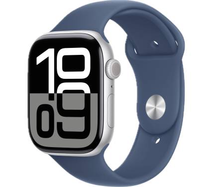 Apple Watch Series 10 GPS 46mm Silver Alu. Case w. Denim Sport Band - M/L (MWWM3) 1