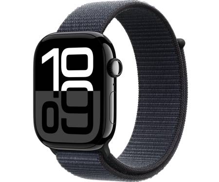 Apple Watch Series 10 GPS 46mm Jet Black Aluminum Case w. Ink Sport Loop (MWWR3) 1