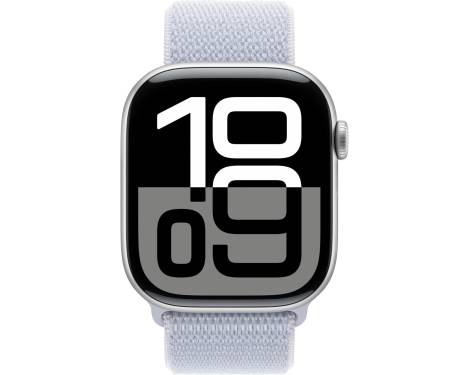 Apple Watch Series 10 GPS 46mm Silver Aluminum Case w. Blue Cloud Sport Loop (MWWN3) 2