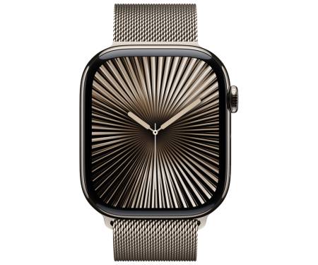 Apple Watch Series 10 GPS + Cellular 46mm Natural Titanium Case w. Natural Milanese Loop - S/M (MC7Q4) 2