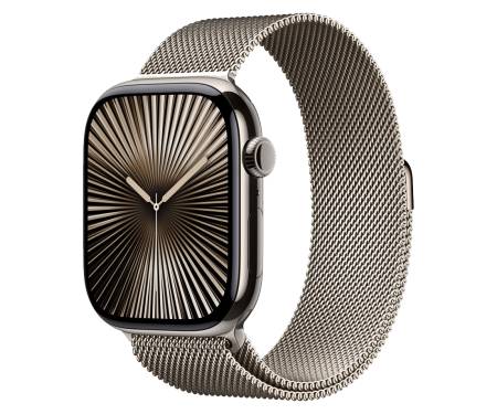 Apple Watch Series 10 GPS + Cellular 46mm Natural Titanium Case w. Natural Milanese Loop - S/M (MC7Q4) 1
