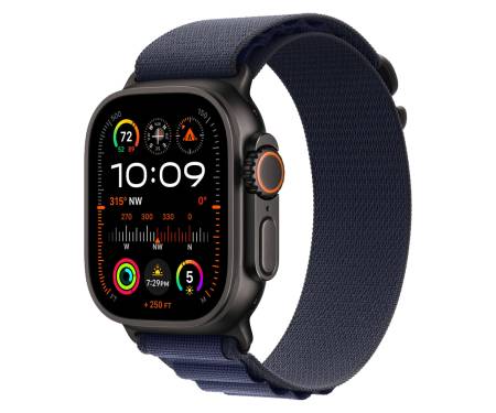Apple Watch Ultra 2 GPS + Cellular 49mm Black Titan. Case w. Navy Alpine Loop - Small (MYTF3+MYPW3) 1