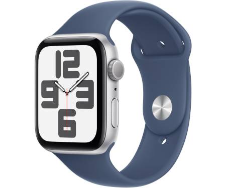 Apple Watch SE 2 GPS 44mm Silver Aluminium Case w. Denim Sport Band - M/L (MXER3) 1