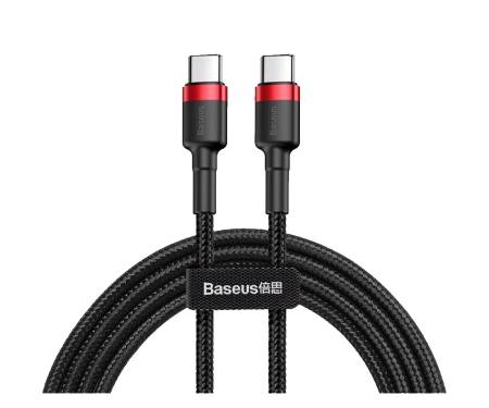 Кабель Baseus Cafule Type-C to Type-C PD 2.0 60W (2m) red/black (CATKLF-H91)
