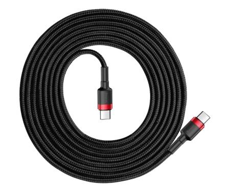 Кабель Baseus Cafule Type-C to Type-C PD 2.0 60W (2m) red/black (CATKLF-H91)