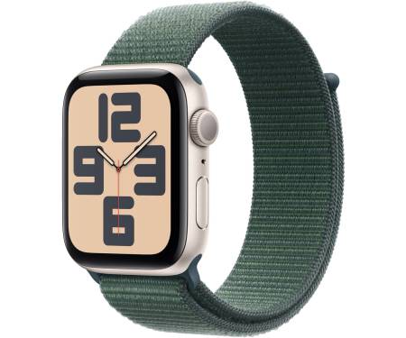 Apple Watch SE 2 GPS 44mm Starlight Aluminium Case w. Lake Green Sport Loop (MXEW3) 1