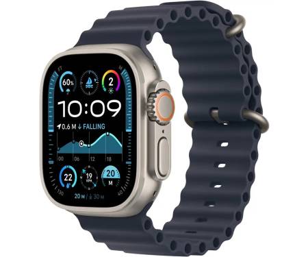 Apple Watch Ultra 2 GPS + Cellular 49mm Natural Titanium Case w. Navy Ocean Band (MX4D3) 1