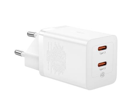 Сетевое зарядное устройство Baseus GaN5 Pro 40W Type-C+Type-C White (CCGP180102)