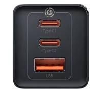 Мережевий зарядний пристрій Baseus GaN5 Pro 65W (2 Type-С+USB ) + Кабель Type-C  to Type-C 100W Black (1m)(CCGP120201)