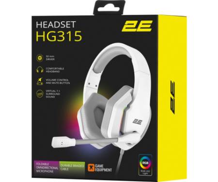 Навушники 2E Gaming HG315 RGB USB 7.1 White (2E-HG315WT-7.1)