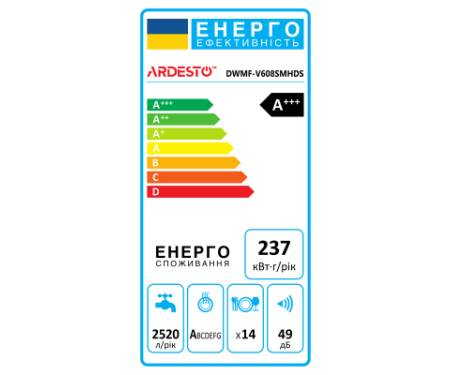 Посудомийна машина Ardesto DWMF-V608SMHDS
