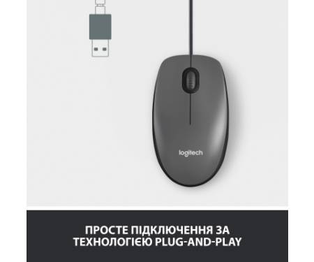 Мишка Logitech M100 USB Black (910-006652)