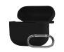 Чехол для AirPods 3 Silicone Case Black с карабином 1