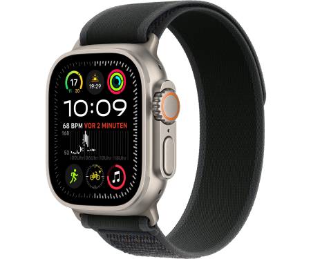 Apple Watch Ultra 2 GPS + Cellular 49mm Natural Titan. Case w. Black Trail Loop - M/L (MYT73+MXTR3) 1