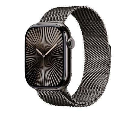 Apple Watch Series 10 GPS + Cellular 46mm Slate Titanium Case w. Slate Milanese Loop - S/M (MC7R4) (No Box) 1