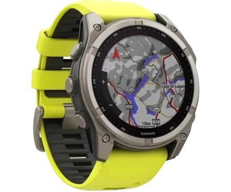 Смарт-часы Garmin Fenix 8 47mm Solar Sapphire Titanium w. Amp Yellow/Graphite Silicone Band (010-02906-20/21) 2