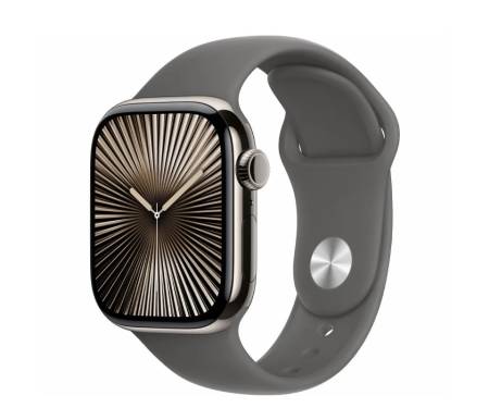 Apple Watch Series 10 GPS + Cellular 46mm Natural Titanium Case w. Stone Grey Sport Band - S/M (MWY93) 1