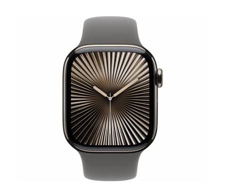 Apple Watch Series 10 GPS + Cellular 46mm Natural Titanium Case w. Stone Grey Sport Band - S/M (MWY93) 2