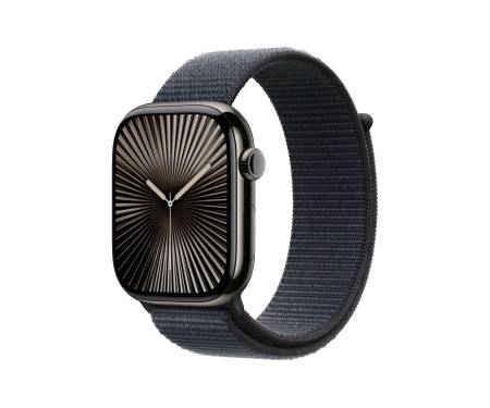 Apple Watch Series 10 GPS + Cellular 46mm Slate Titanium Case w. Sport Loop - Ink (MX173+MXL33) 1