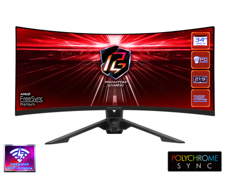 Монитор ASRock Phantom Gaming PG34WQ15R3A 1