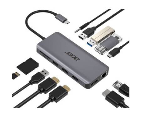 Порт-реплікатор Acer 12in1 Type C dongle USB3.2, USB2.0, SD/TF, HDMI, PD, DP ... (HP.DSCAB.009)