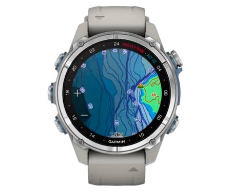 Смарт-годинник Garmin Descent Mk3 43 mm Stainless Steel with Fog Gray Silicone Band (010-02753-04/03)