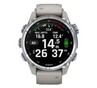 Смарт-годинник Garmin Descent Mk3 43 mm Stainless Steel with Fog Gray Silicone Band (010-02753-04/03)