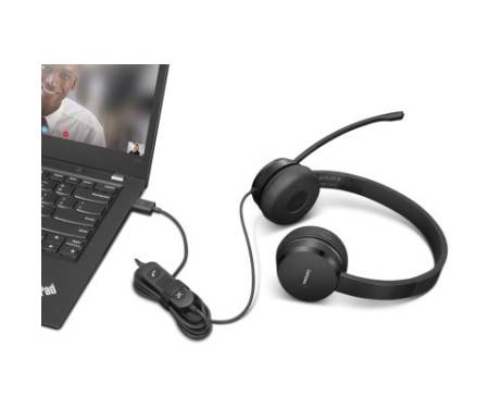 Навушники Lenovo USB-A Wired Stereo On-Ear Black (4XD1K18260)