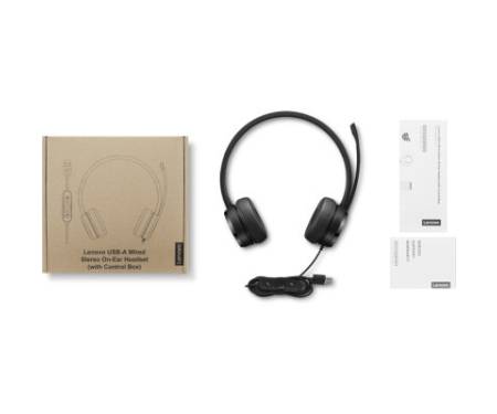 Навушники Lenovo USB-A Wired Stereo On-Ear Black (4XD1K18260)