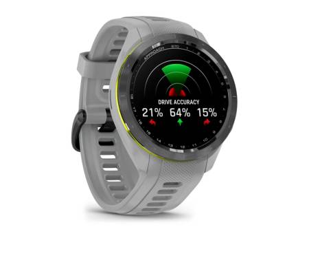 Смарт-часы Garmin Approach 42 mm Black/Amp Yellow Ceramic Bezel with Powder Gray Silicone Band (010-02746-01)