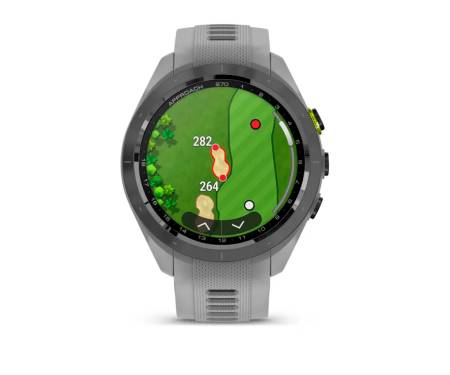 Смарт-часы Garmin Approach 42 mm Black/Amp Yellow Ceramic Bezel with Powder Gray Silicone Band (010-02746-01)