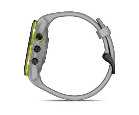 Смарт-часы Garmin Approach 42 mm Black/Amp Yellow Ceramic Bezel with Powder Gray Silicone Band (010-02746-01)