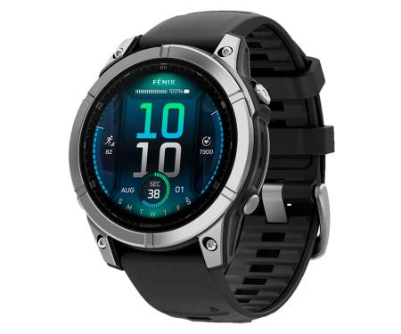 Смарт-часы Garmin Garmin Fenix E 47mm AMOLED Stainless Steel with Black Silicone Band (010-03025-02/00)
