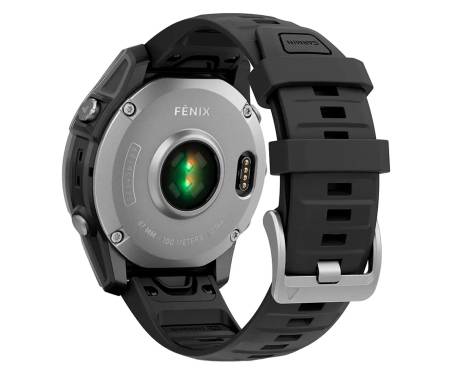 Смарт-часы Garmin Garmin Fenix E 47mm AMOLED Stainless Steel with Black Silicone Band (010-03025-02/00)
