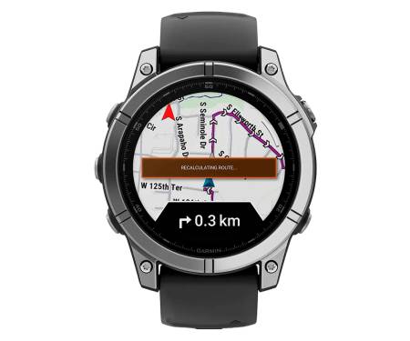 Смарт-часы Garmin Garmin Fenix E 47mm AMOLED Stainless Steel with Black Silicone Band (010-03025-02/00)