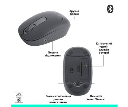 Мишка Logitech M196 Bluetooth Graphite (910-007459)