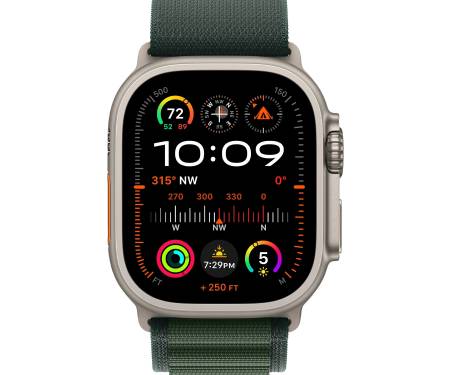 Apple Watch Ultra 2 GPS + Cellular 49mm Natural Titan. Case w. Dark Green Alpine Loop - M (MYT33+MXMV3) 2